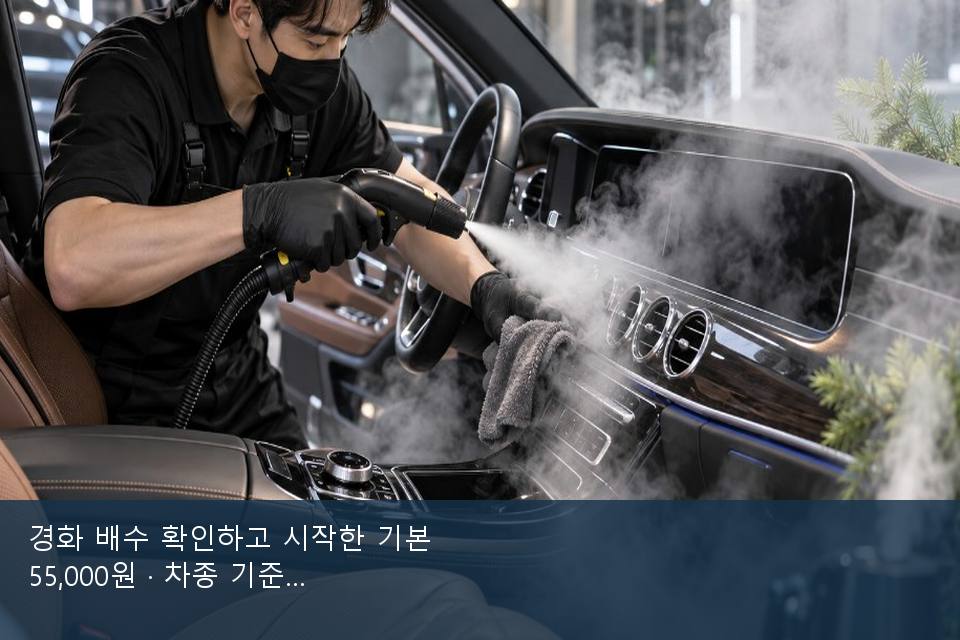 경화 배수 확인하고 시작한 기본 55,000원 · 차종 기준 금액